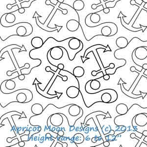 Digital Quilting Design Anchors Away by Apricot Moon.