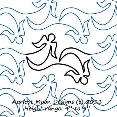 Digital Quilting Design Angel Wings by Apricot Moon.