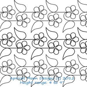 Digital Quilting Design Daisy Vine by Apricot Moon.