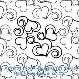 Digital Quilting Design Heart Fancy by Apricot Moon.