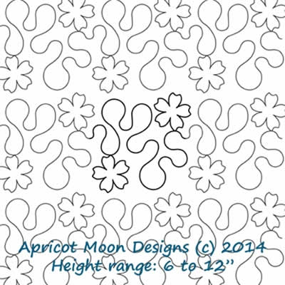 Digital Quilting Design LuLu Flower by Apricot Moon.