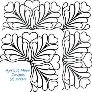 Digital Quilting Design Scandia Heart Border + Corner by Apricot Moon.