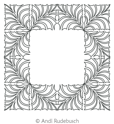 Digital Quilting Design Fantasy Fronds Square Frame by Andi Rudebusch.