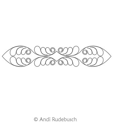 Digital Quilting Design Feather Curl Motif 1 by Andi Rudebusch.