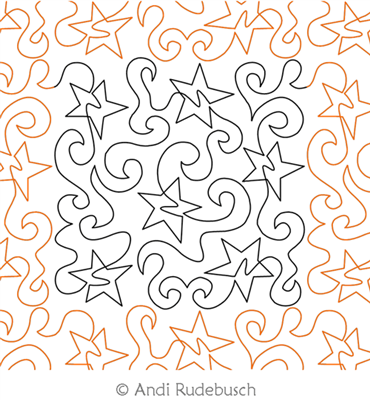 Digital Quilting Design Star Swirl Panto by Andi Rudebusch.