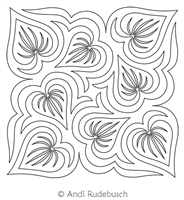 Hostas Block 1 by Andi Rudebusch. This image demonstrates how this computerized pattern will stitch out once loaded on your robotic quilting system. A full page pdf is included with the design download.