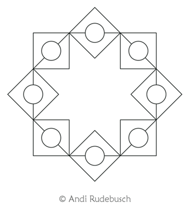 Othello Block 3 by Andi Rudebusch. This image demonstrates how this computerized pattern will stitch out once loaded on your robotic quilting system. A full page pdf is included with the design download.