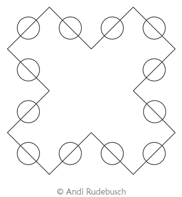 Othello Block 5 by Andi Rudebusch. This image demonstrates how this computerized pattern will stitch out once loaded on your robotic quilting system. A full page pdf is included with the design download.