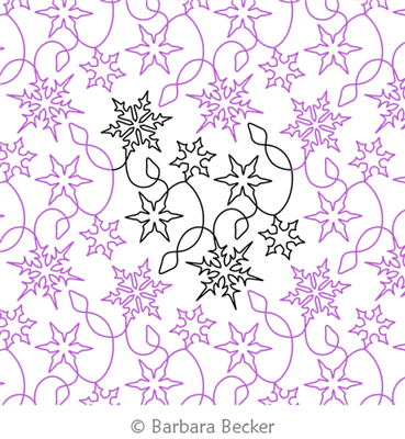 Winter Wonderland 2 by Barbara Becker. This image demonstrates how this computerized pattern will stitch out once loaded on your robotic quilting system. A full page pdf is included with the design download.