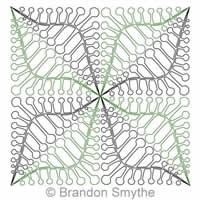 Digital Quilting Design Bubble Tip Fern Continuous Triangle by Brandon Smythe.