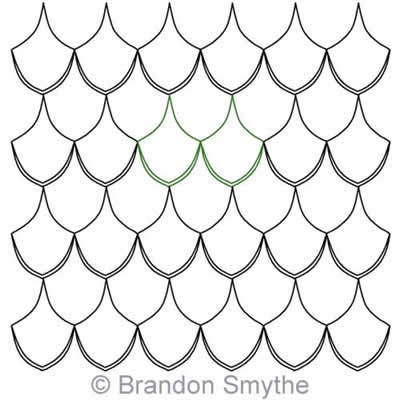 Digital Quilting Design Fish Scales by Brandon Smythe.