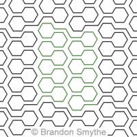 Digital Quilting Design Honeycomb Bars by Brandon Smythe.