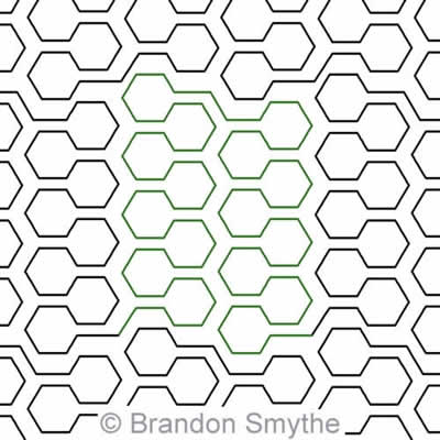 Digital Quilting Design Honeycomb Bars by Brandon Smythe.