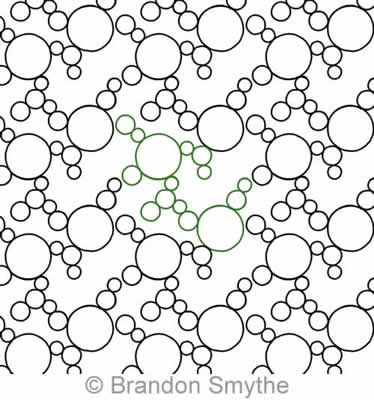 Digital Quilting Design Random Bubbles by Brandon Smythe.