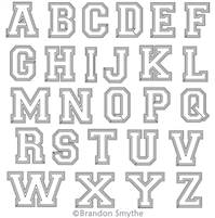 Digital Quilting Design Varsity Letters Alphabet by Brandon Smythe.