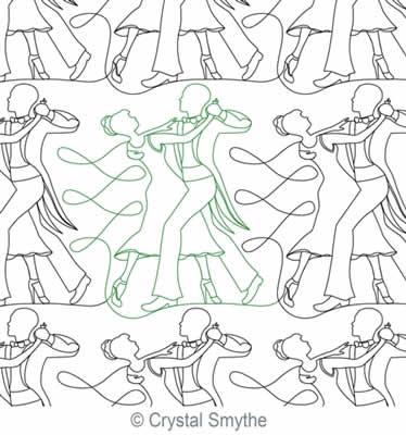 Digital Quilting Design Ballroom Dancers by Crystal Smythe.