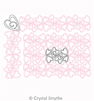 Digital Quilting Design Be Mine Valentine Panto Or Border with Corner by Crystal Smythe.