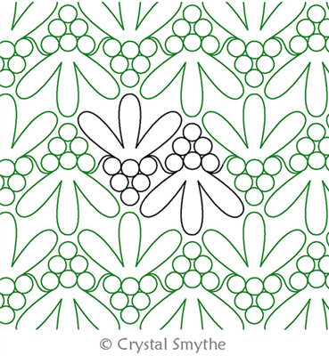 Digital Quilting Design Berry Special Petals Panto by Crystal Smythe.