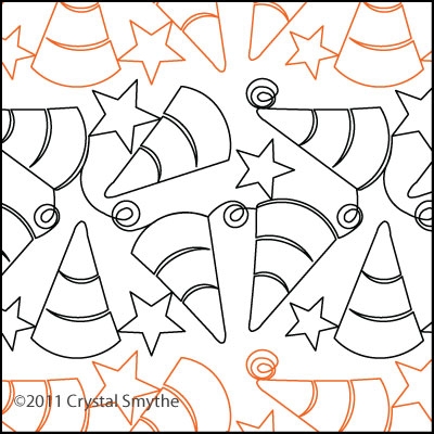 Digital Quilting Design Candy Corn by Crystal Smythe.