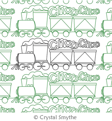 Digital Quilting Design Choo Choo Train by Crystal Smythe.