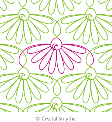 Digital Quilting Design Coneflower by Crystal Smythe.