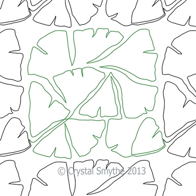 Digital Quilting Design Graceful Ginkgo by Crystal Smythe.