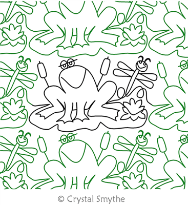 Digital Quilting Design Happy Frog Panto by Crystal Smythe.