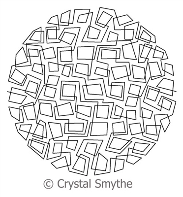 Digital Quilting Design Ice Cubes Continuous Circle by Crystal Smythe.