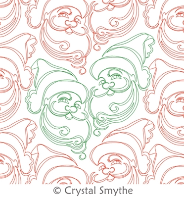 Digital Quilting Design Jolly Santa by Crystal Smythe.