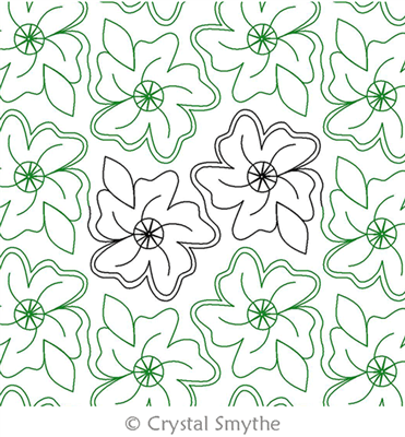 Digital Quilting Design Julie's Flowers by Crystal Smythe.