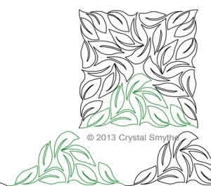 Digital Quilting Design Crystal's Lovely Leaves Continuous Triangle by Crystal Smythe.
