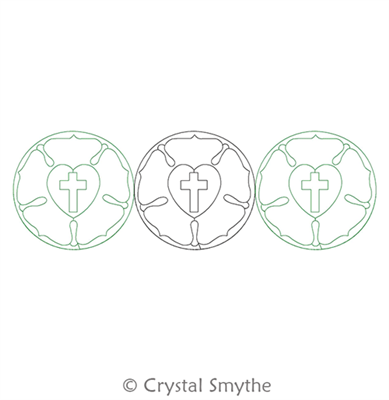 Digital Quilting Design Lutheran-Symbol Border or Motifby Crystal Smythe.