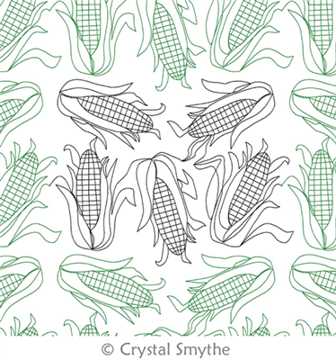 Digital Quilting Design Mary's Corn by Crystal Smythe.