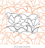 Digital Quilting Design Midnight Bats by Crystal Smythe.