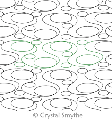 Digital Quilting Design Oscillating Ovals by Crystal Smythe.