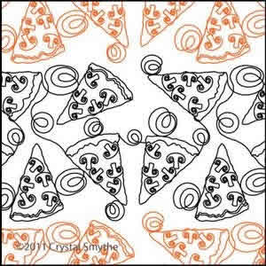 Digital Quilting Design Pizza Party by Crystal Smythe.