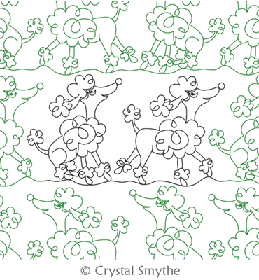 Digital Quilting Design Pretty Poodles by Crystal Smythe.