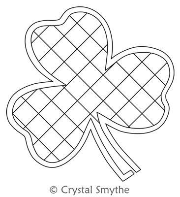 Digital Quilting Design Shamrock with Crosshatch by Crystal Smythe.