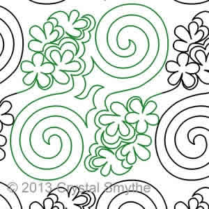 Digital Quilting Design Swirl n' Blossoms by Crystal Smythe.