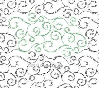 Digital Quilting Design Whirl Wind Curls by Crystal Smythe.