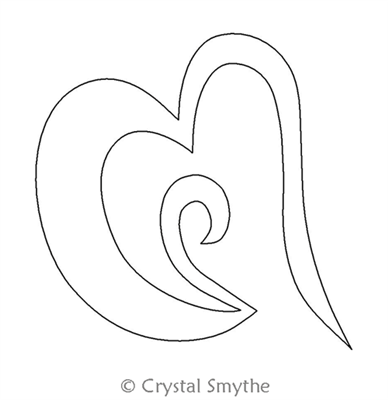 Digital Quilting Design Wild Hearts Motif by Crystal Smythe.