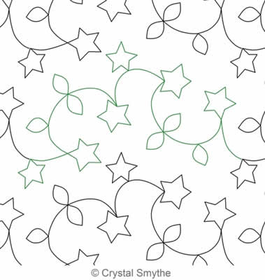 Digital Quilting Design Wonderland Stars 1 by Crystal Smythe.