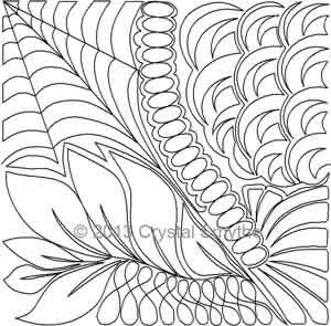 Digital Quilting Design Zendoodle Tile 4 by Crystal Smythe.