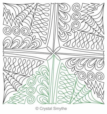 Digital Quilting Design Zentriangle 1 by Crystal Smythe.