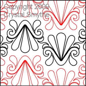 Digital Quilting Design Egyptian Feather by Crystal Smythe.