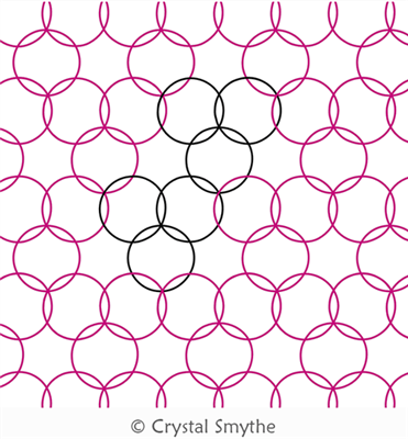 Grandmothers Bubbles by Crystal Smythe. This image demonstrates how this computerized pattern will stitch out once loaded on your robotic quilting system. A full page pdf is included with the design download.