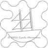 Digital Quilting Design Ahoy Tug Sail Boat 2 Block by Cyndi Herrmann.