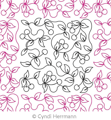 Digital Quilting Design Cherries E2E by Cyndi Herrmann.