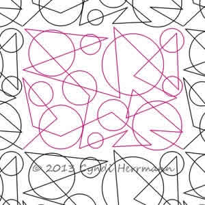 Digital Quilting Design Circles and Triangles by Cyndi Herrmann.