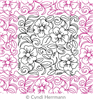 Digital Quilting Design Elegant Flowers and Vines 16 in by Cyndi Herrmann.